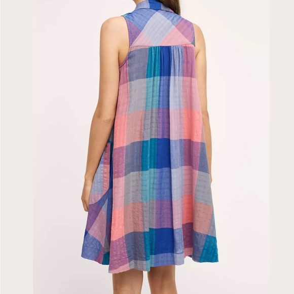 Anthropologie Checkered Midi Dress with Side pockets - Picture 2 of 7